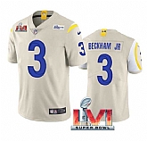 Nike Rams Men & Women & Youth 3 Odell Beckham Jr. Bone 2022 Super Bowl LVI Vapor Limited Jersey,baseball caps,new era cap wholesale,wholesale hats